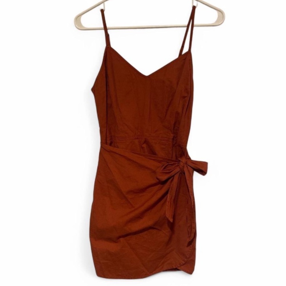 Burnt orange Abercrombie and Fitch 100% cotton wrap dress size M
